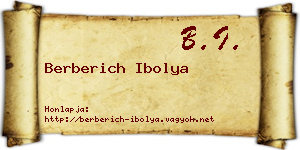 Berberich Ibolya névjegykártya