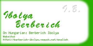 ibolya berberich business card